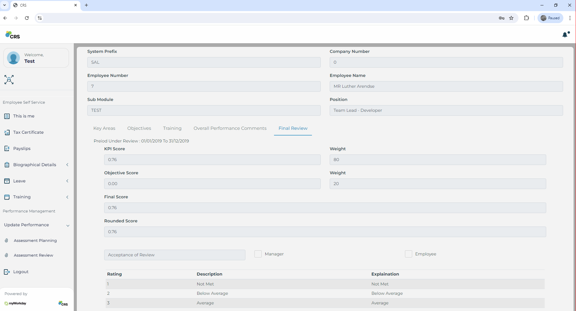 Simplify performance management dashboard